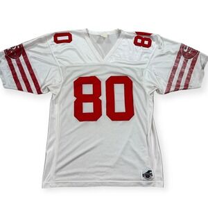 Vintage 90s San Francisco 49ers‎ Jersey Men's XL White Raven Athletics #80
